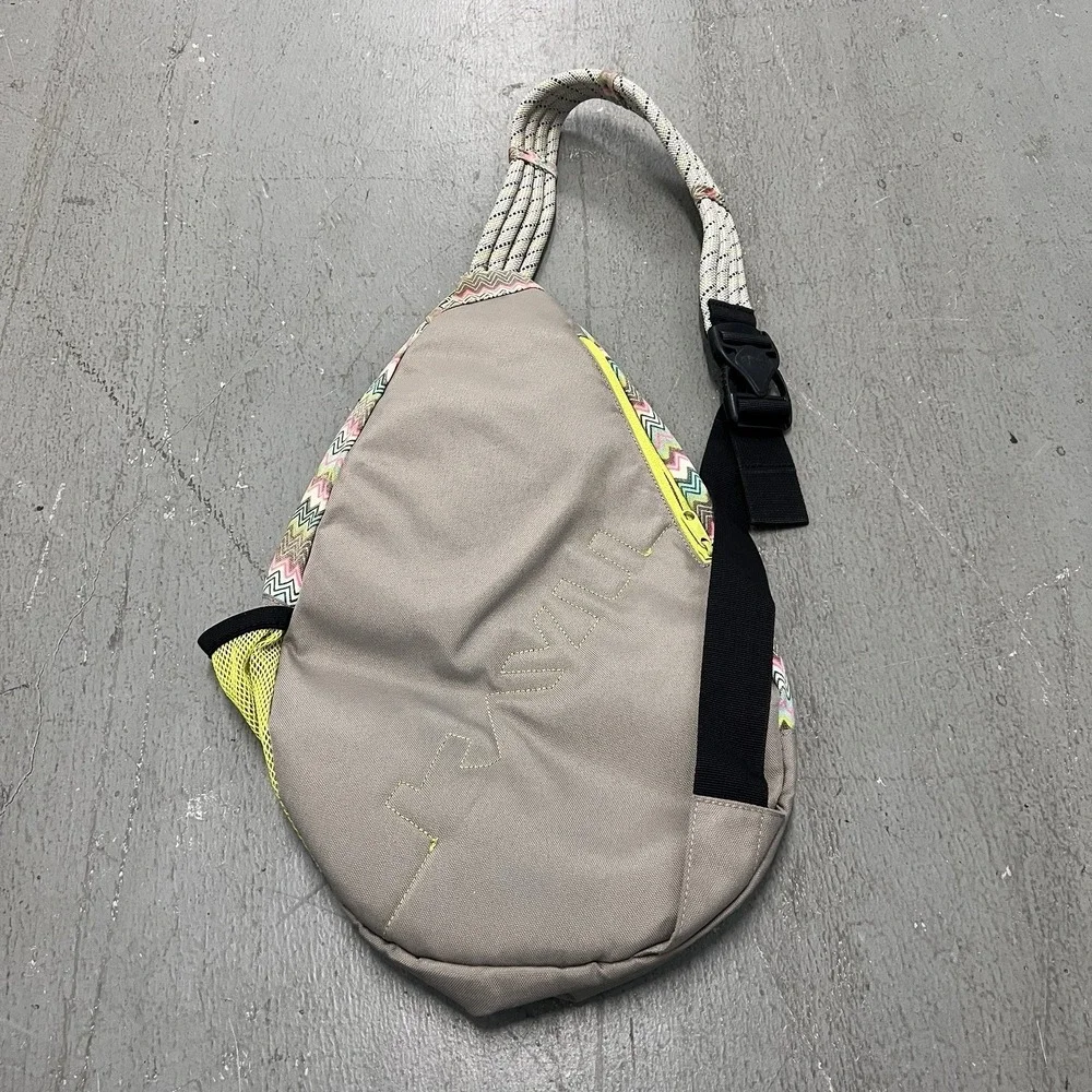 KAVU Rope Sling‎ Backpack Bag Multi Color Zig Zag Print Men's